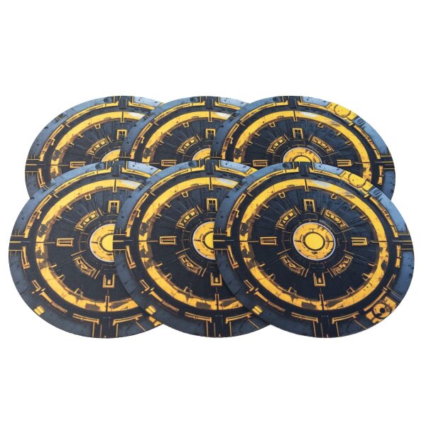 Playmats.eu - Rubber Zones for Warhammer 40k 10th Edition 7,6"/19,3 cm (6 Pieces) - Fusion Pod