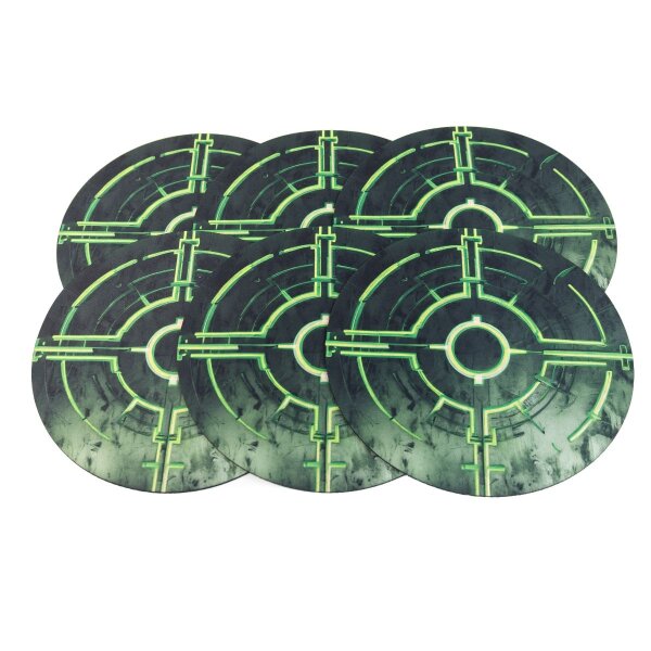 Playmats.eu - Rubber Zones for Warhammer 40k 10th Edition 7,6"/19,3 cm (6 Pieces) - Tomb Gate