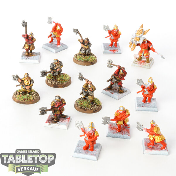 HdR Figuren - Gut - 14 x Dwarf Warriors - teilweise bemalt