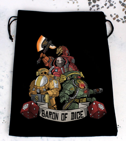 Baron of Dice - Premium Black Dice Bags - Space Dwarves