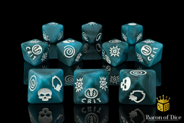 Baron of Dice - Moon Bolt D8 Dice Set (10)