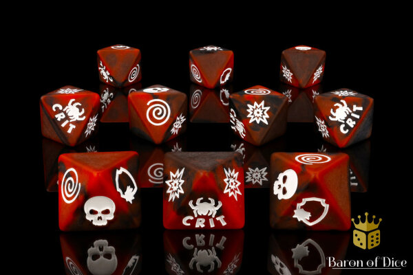 Baron of Dice - Electric Spider D8 Dice Set (10)