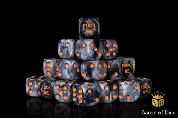 Baron of Dice - Fuck me, Steel 16mm Round Corner Dice (25)