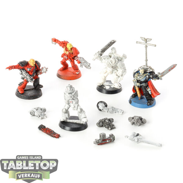 Space Marines - 5x Command Squad klassisch - teilweise bemalt