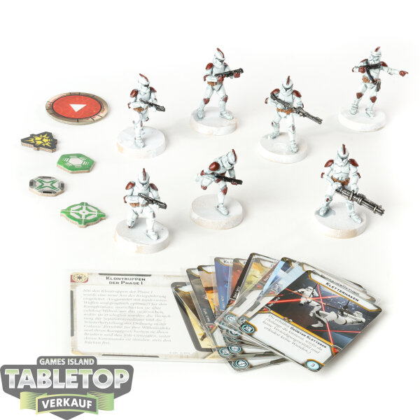 Galaktische Republik - 7x Phase I Clone Troopers - teilweise bemalt