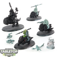 Orks - 5 x Squighog Boyz - teilweise bemalt