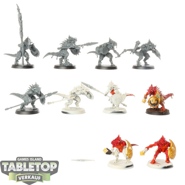 Seraphon - 10x Saurus Warriors - teilweise bemalt
