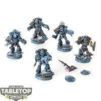 Space Wolves - 5x Space Marines - teilweise bemalt