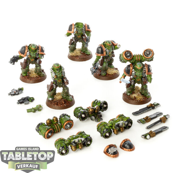 Horus Heresy - 5 x Salamanders Legion MKII Assault Squad - bemalt