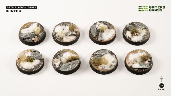 GamersGrass - Winter Bases - Round 28mm (x8)