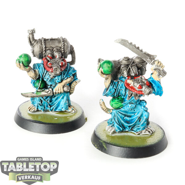 Skaven - 2 Poison Wind Globadiers / Skryre Acolytes klassisch - bemalt