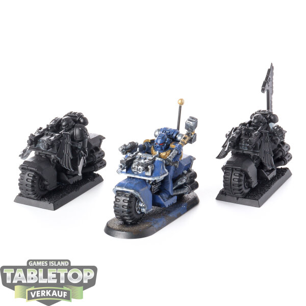 Blood Angels - 3 x Ravenwing Bike Squadron - teilweise bemalt