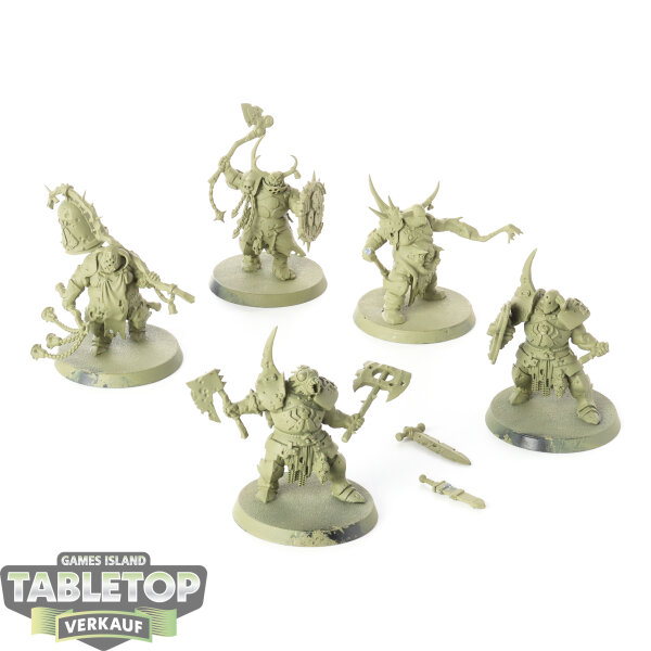 Maggotkin of Nurgle - 5x Putrid Blightkings - grundiert