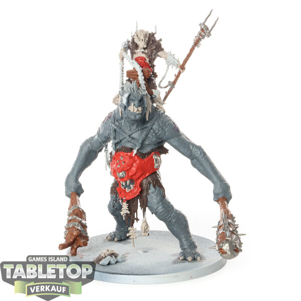 Orruk Warclans - Breaka-boss on Mirebrute Troggoth - teilweise bemalt