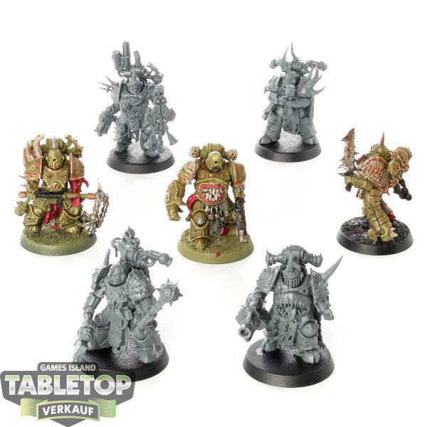 Death Guard - 7 x Plague Marines - teilweise bemalt