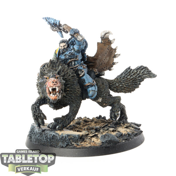 Space Wolves - Wolf Lord on Thunderwolf - bemalt
