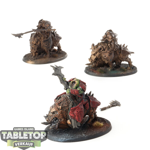 Orruk Warclans - 3 x Gore-gruntas - teilweise bemalt