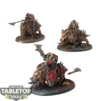 Orruk Warclans - 3 x Gore-gruntas - teilweise bemalt