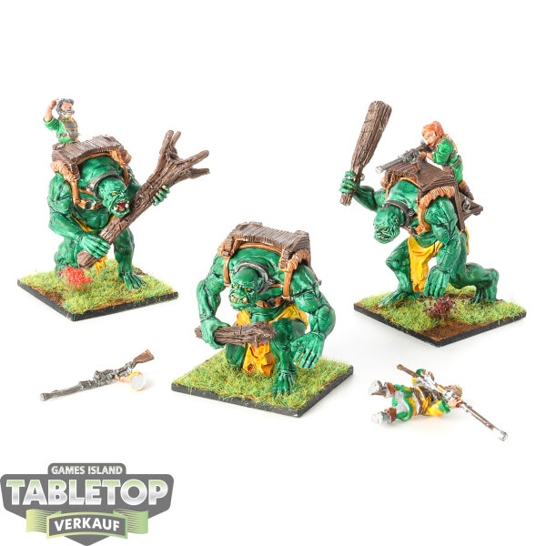 Kings of War - 3 Waldtroll Gunner Regiment - bemalt