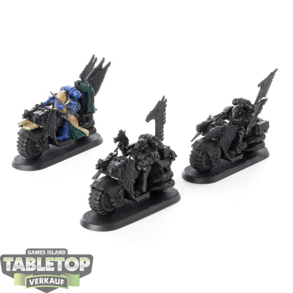 Dark Angels - 3 Ravenwing Bike Squadron - teilweise bemalt