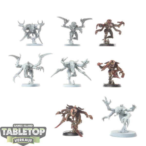 Tyraniden - 8 x Genestealers (Classic) - teilweise bemalt
