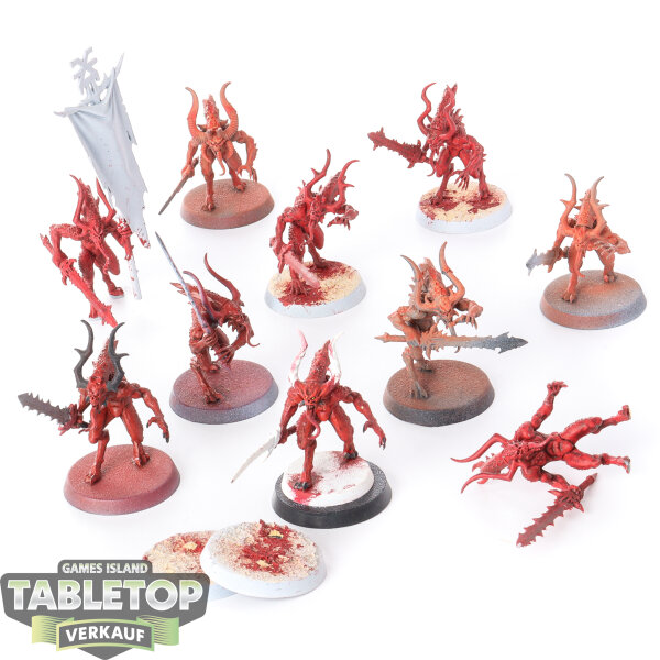 Blades of Khorne - 10x Bloodletters - teilweise bemalt
