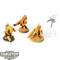 Tau Empire - 3 x Stealth Battlesuits - teilweise bemalt