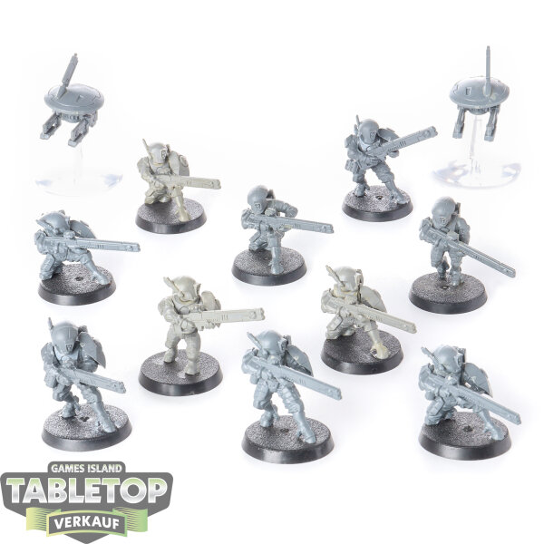 Tau Empire - 10 x Fire Warriors Strike Team - unbemalt