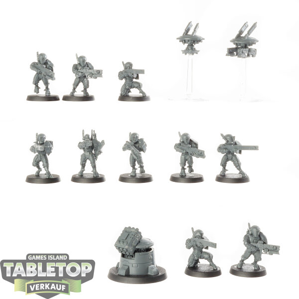 Tau Empire - 10x Fire Warriors Strike Team - teilweise bemalt