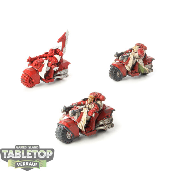 Dark Angels - 3x Ravenwing Bike Squadron - teilweise bemalt