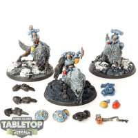 Space Wolves - 3x Thunderwolf Cavalry - teilweise bemalt