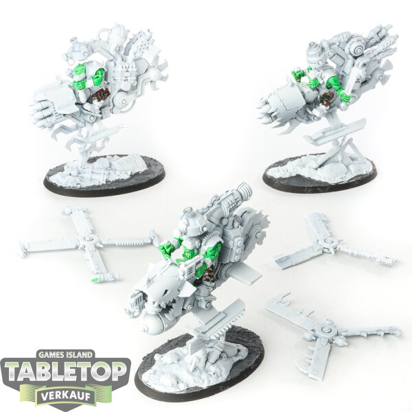 Orks - 3x Deffkoptas - teilweise bemalt