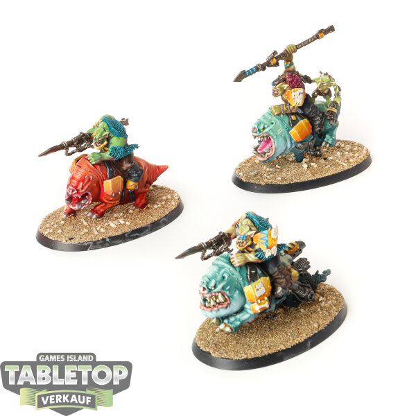 Orks - 3 x Squighog Boyz - bemalt