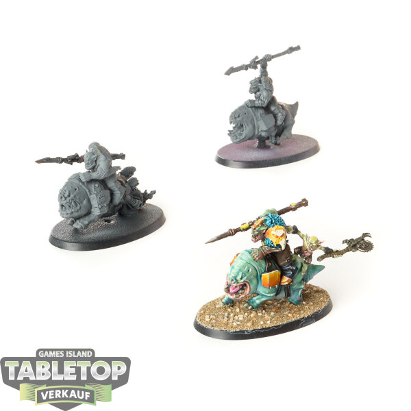 Orks - 3 x Squighog Boyz - teilweise bemalt