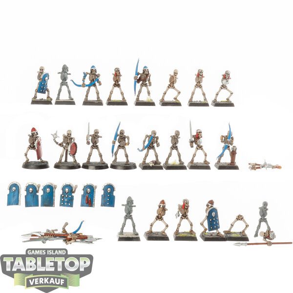 Tomb Kings of Khemri - 20 Skeleton Warriors + Archers - bemalt