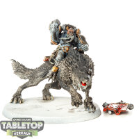 Space Wolves - Wolf Lord on Thunderwolf Eigenbau - bemalt