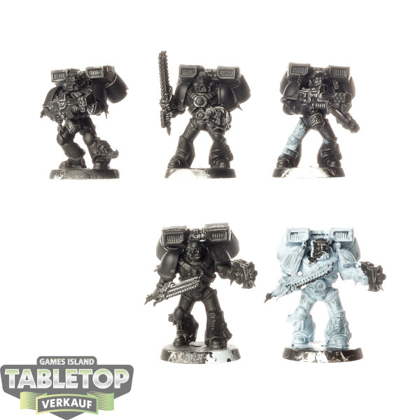 Space Marines - 5 Assault Squad klassisch - teilweise bemalt