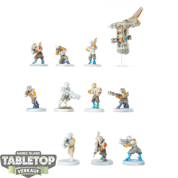 Tau Empire - 10 x Pathfinder Team - teilweise bemalt