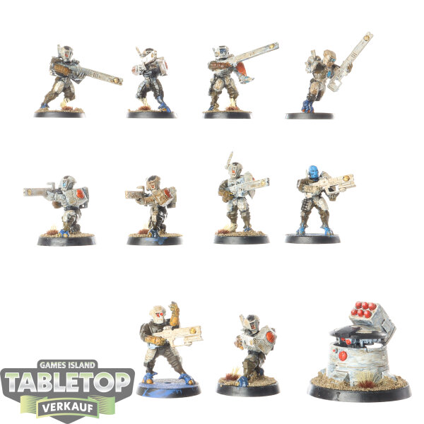 Tau Empire - 10 x Fire Warriors Strike Team  - teilweise bemalt