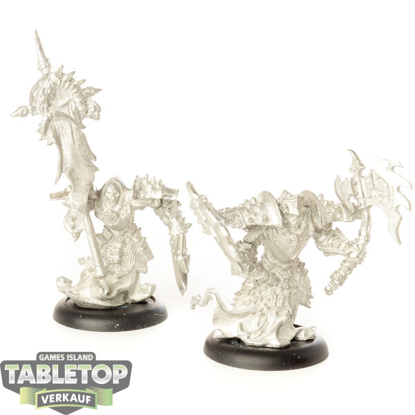 Cryx - 2x Bane Thrall Officer and Standard - unbemalt
