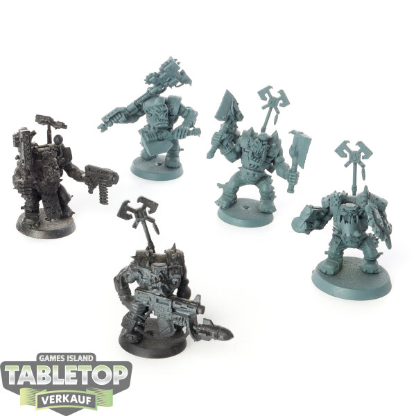 Orks - 5x Ork Nobz - teilweise bemalt