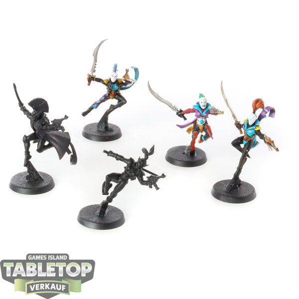 Aeldari - 5 Harlequin Troupe - teilweise bemalt