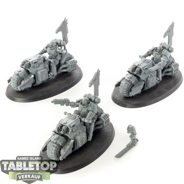 Dark Angels - 3 x Ravenwing Bike Squadron - unbemalt