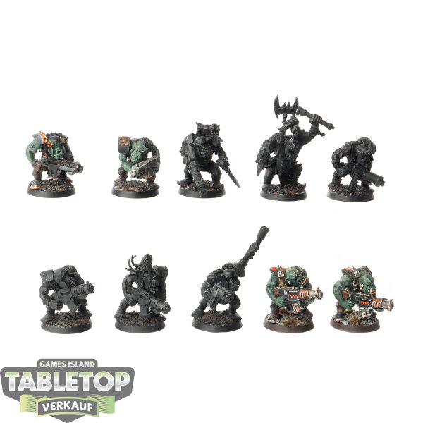 Orks - 10x Ork Boyz - teilweise bemalt