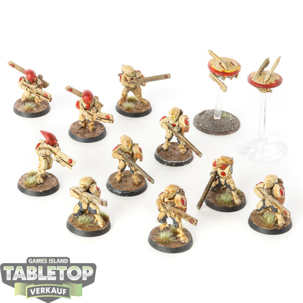 Tau Empire - 12 Fire Warriors Strike Team - bemalt