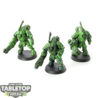 Tau Empire - 3 Stealth Battlesuits - teilweise bemalt