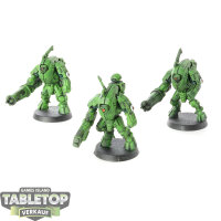 Tau Empire - 3 Stealth Battlesuits - teilweise bemalt