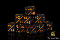 Baron of Dice - +1/ -1 Counters - Matte Black - Set of 12