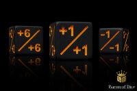 Baron of Dice - +1/ -1 Counters - Matte Black - Set of 12