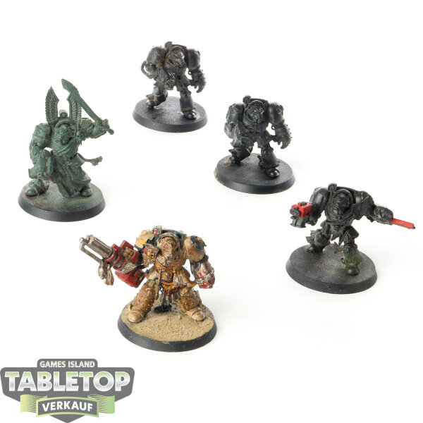 Dark Angels - 5 x Deathwing Terminator Squad klassisch - teilweise bemalt